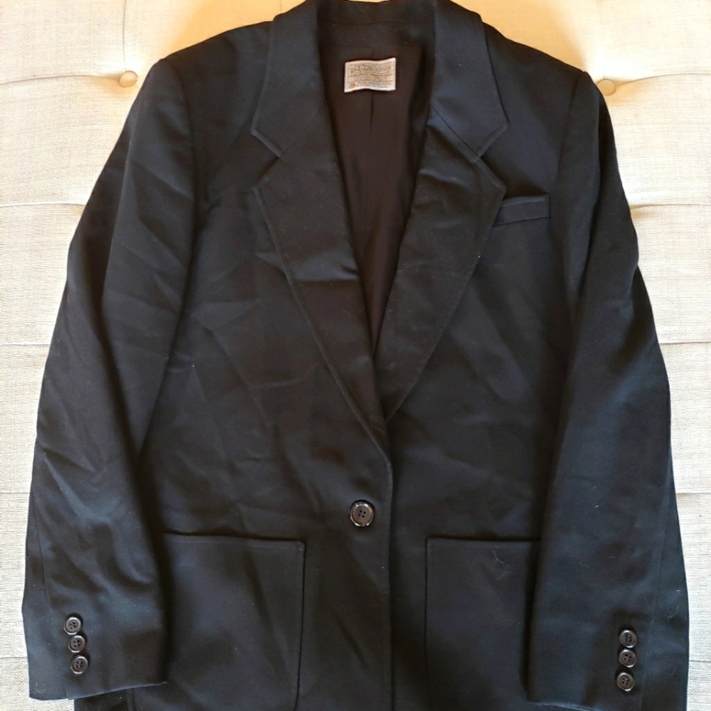 Vintage Pendleton Wool Black One Button Blazer La… - image 1